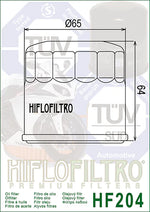 FILTRO DE ACEITE HF-204 HONDA/KAWASAKI/YAMAHA (65x64) HIFLO