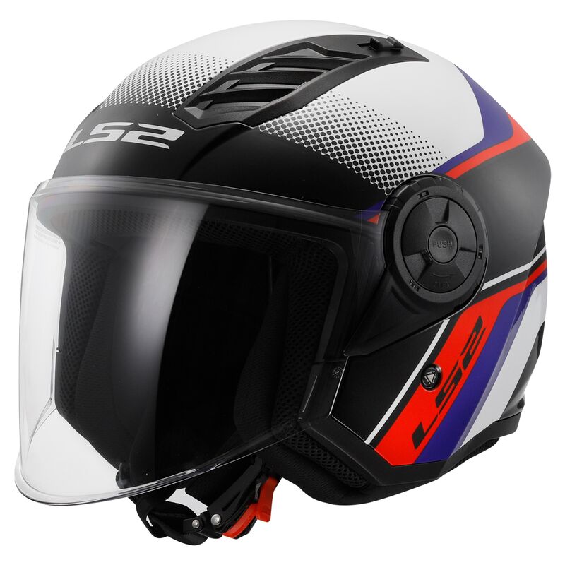 Casco Abierto LS2 OF616 Airflow II Rush Blanco/Rojo Brillante