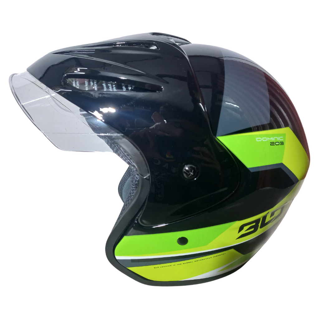 Casco Abierto BLD 203 Dominic Negro/Amarillo Brillante