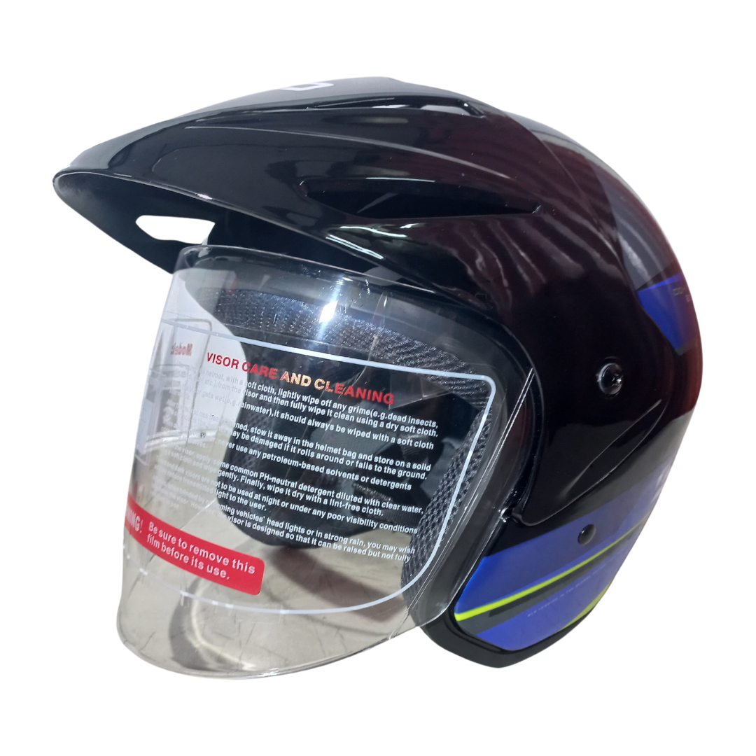 Casco BLD 203 Dominic Negro/Azul Brillante