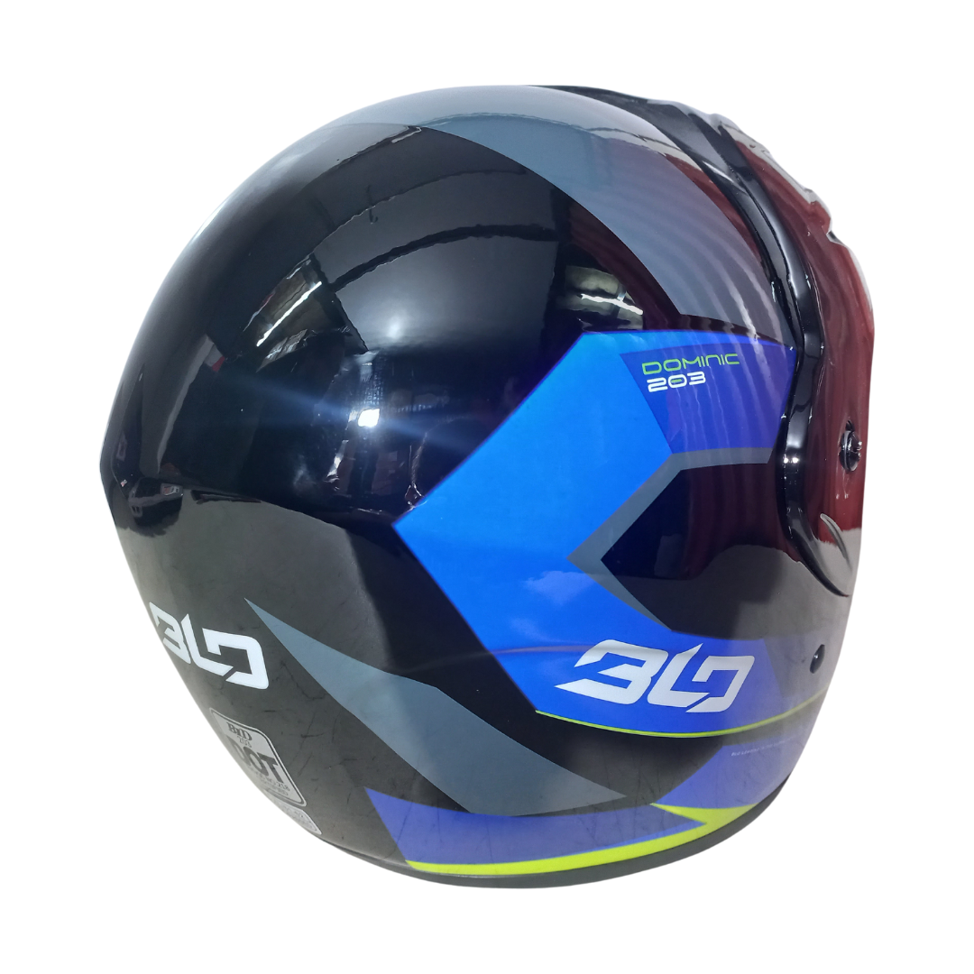 Casco BLD 203 Dominic Negro/Azul Brillante