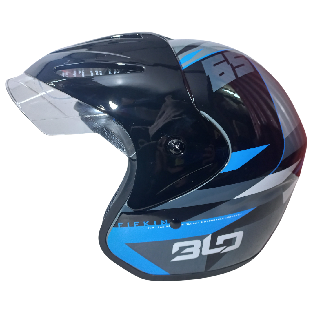 Casco BLD 203 Fifking Negro/Azul Brillante