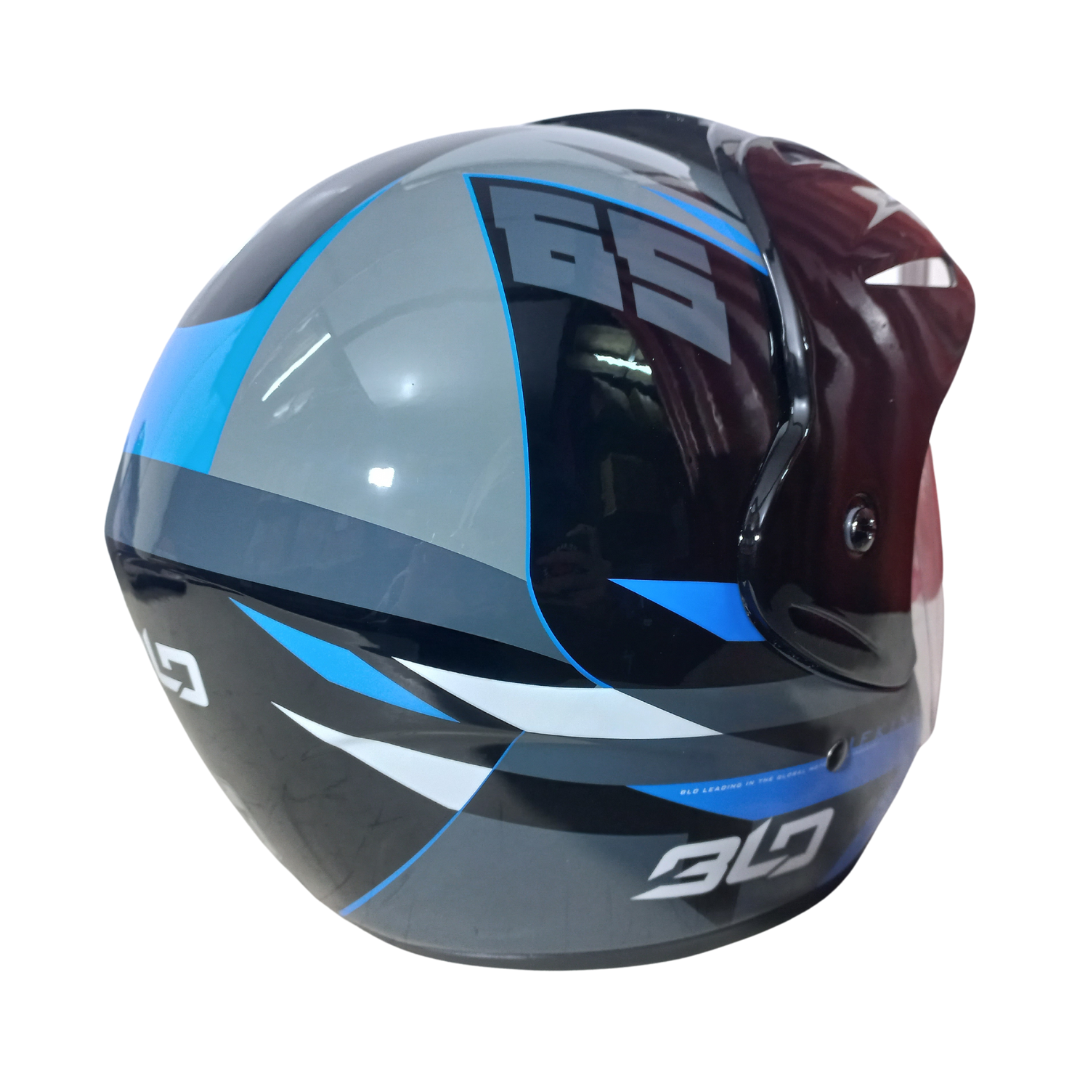 Casco BLD 203 Fifking Negro/Azul Brillante