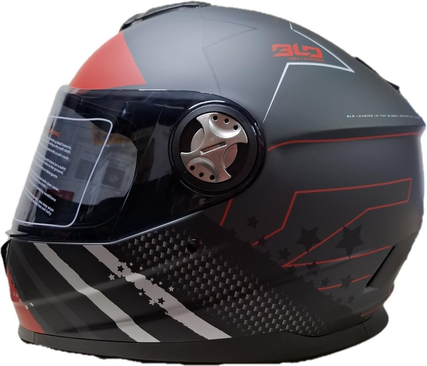 Casco BLD M65 Emporio Negro/Gris/Rojo Mate