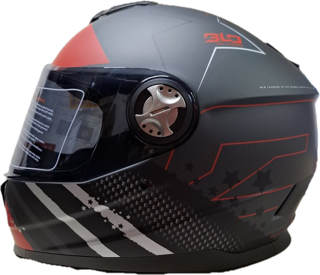 Casco BLD M65 Emporio Negro/Gris/Rojo Mate