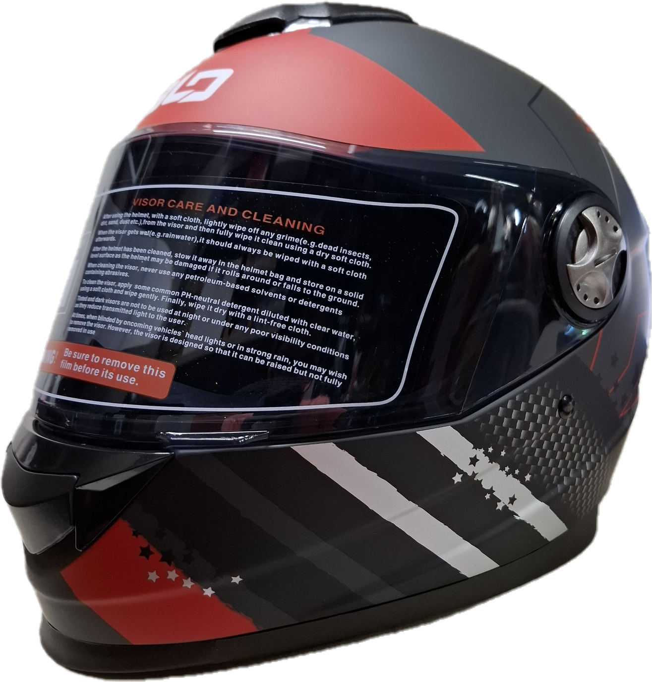 Casco BLD M65 Emporio Negro/Gris/Rojo Mate