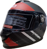 Casco BLD M65 Emporio Negro/Gris/Rojo Mate