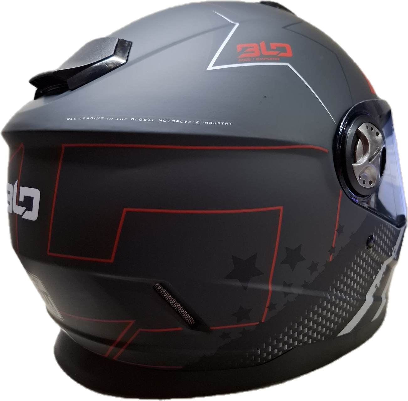 Casco BLD M65 Emporio Negro/Gris/Rojo Mate