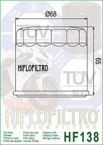 FILTRO DE ACEITE (KN-138) INTRUDER800/1400/V-STROM800/KAWASAKI KLV1000 K&N