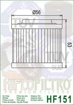 FILTRO DE ACEITE HF-151 BMW F650 GS HIFLO
