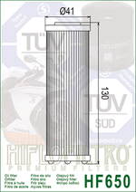 FILTRO DE ACEITE HF-650 (41x130) HIFLO