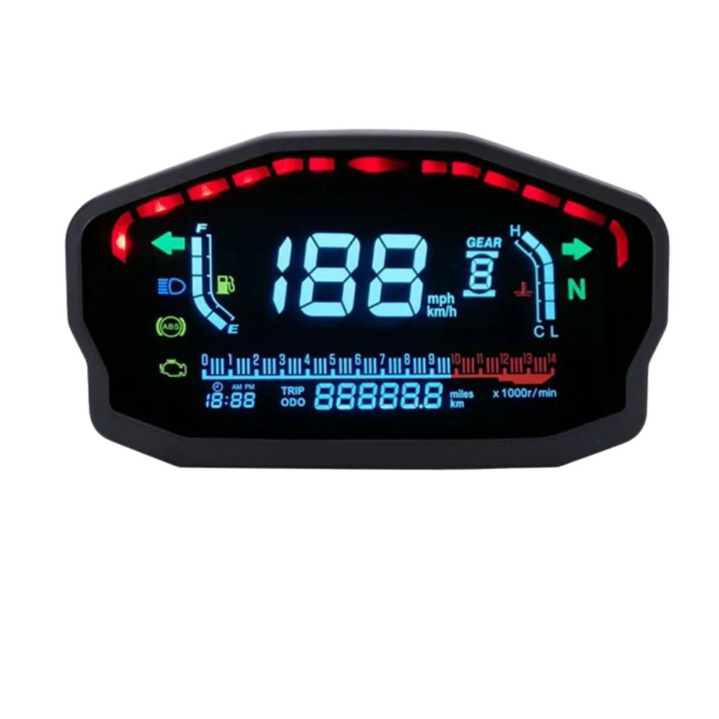 Velocimetro Digital Grande con PIñón Bussi Moto Repuestos Calle Blancos