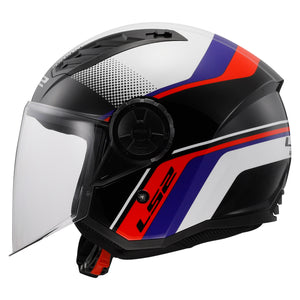 Casco Abierto LS2 OF616 Airflow II Rush Blanco/Rojo Brillante