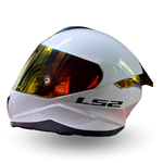 Casco LS2 FF802 Flash Blanco Visor Dorado/Rojo Brillante