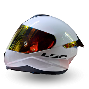 Casco LS2 FF802 Flash Blanco Visor Dorado/Rojo Brillante