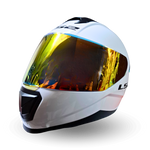 Casco LS2 FF802 Flash Blanco Visor Dorado/Rojo Brillante