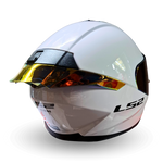 Casco LS2 FF802 Flash Blanco Visor Dorado/Rojo Brillante