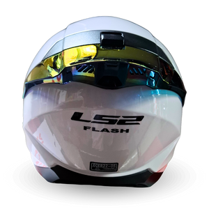 Casco LS2 FF802 Flash Blanco Visor Dorado/Rojo Brillante