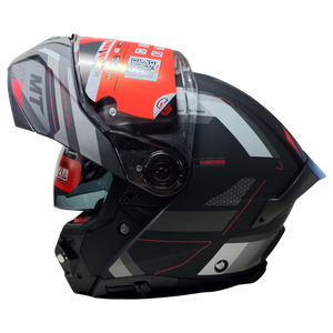 Casco Modular MT Atom 2 SV Bast D5 Negro/Gris/Rojo Mate