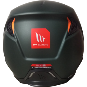 Casco MT StreetFighter SV S Solid Verde Oscuro/Naranja Mate