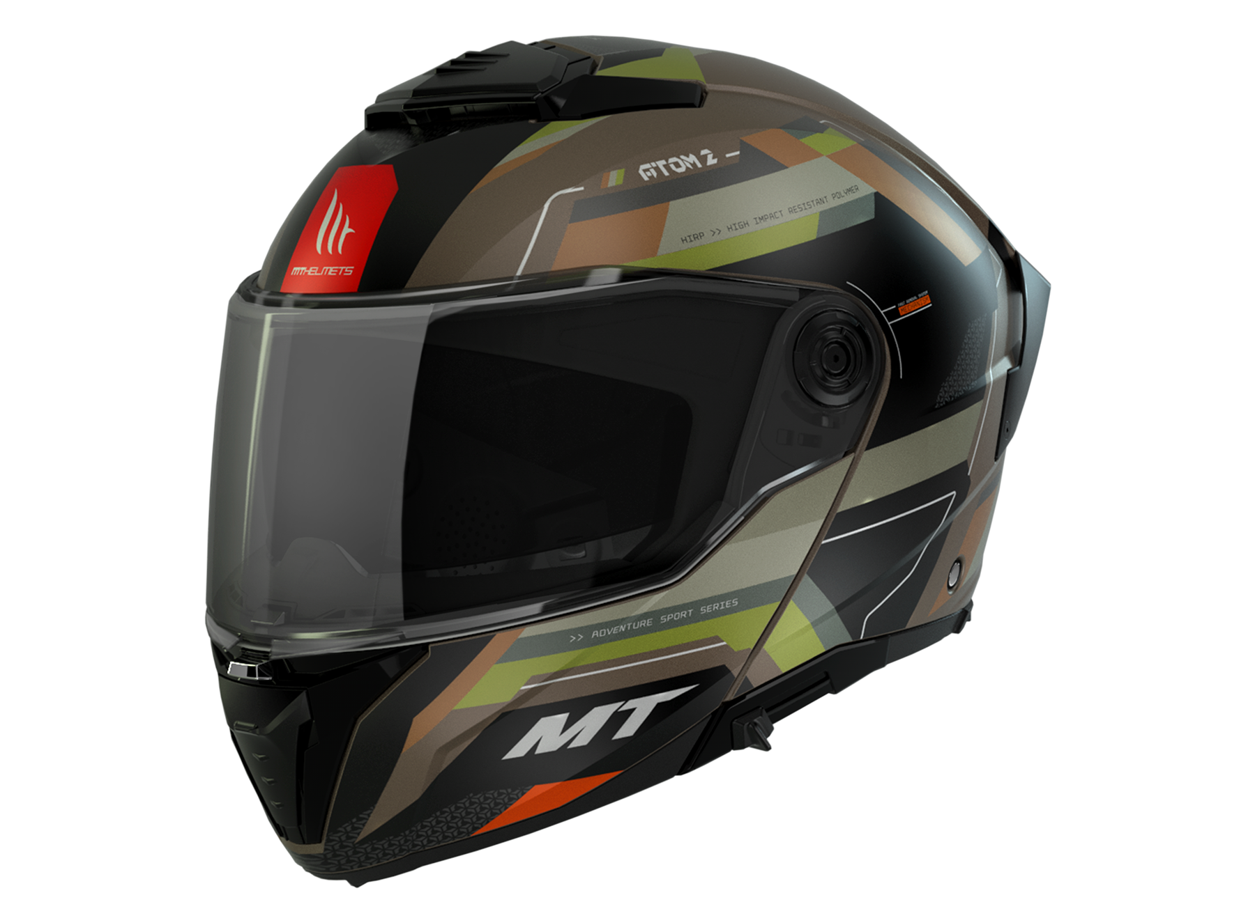 Casco Modular MT Atom 2 SV Bast A6 Verde Camuflaje Mate