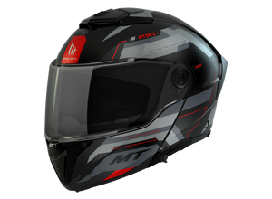 Casco Modular MT Atom 2 SV Bast D5 Negro/Gris/Rojo Mate