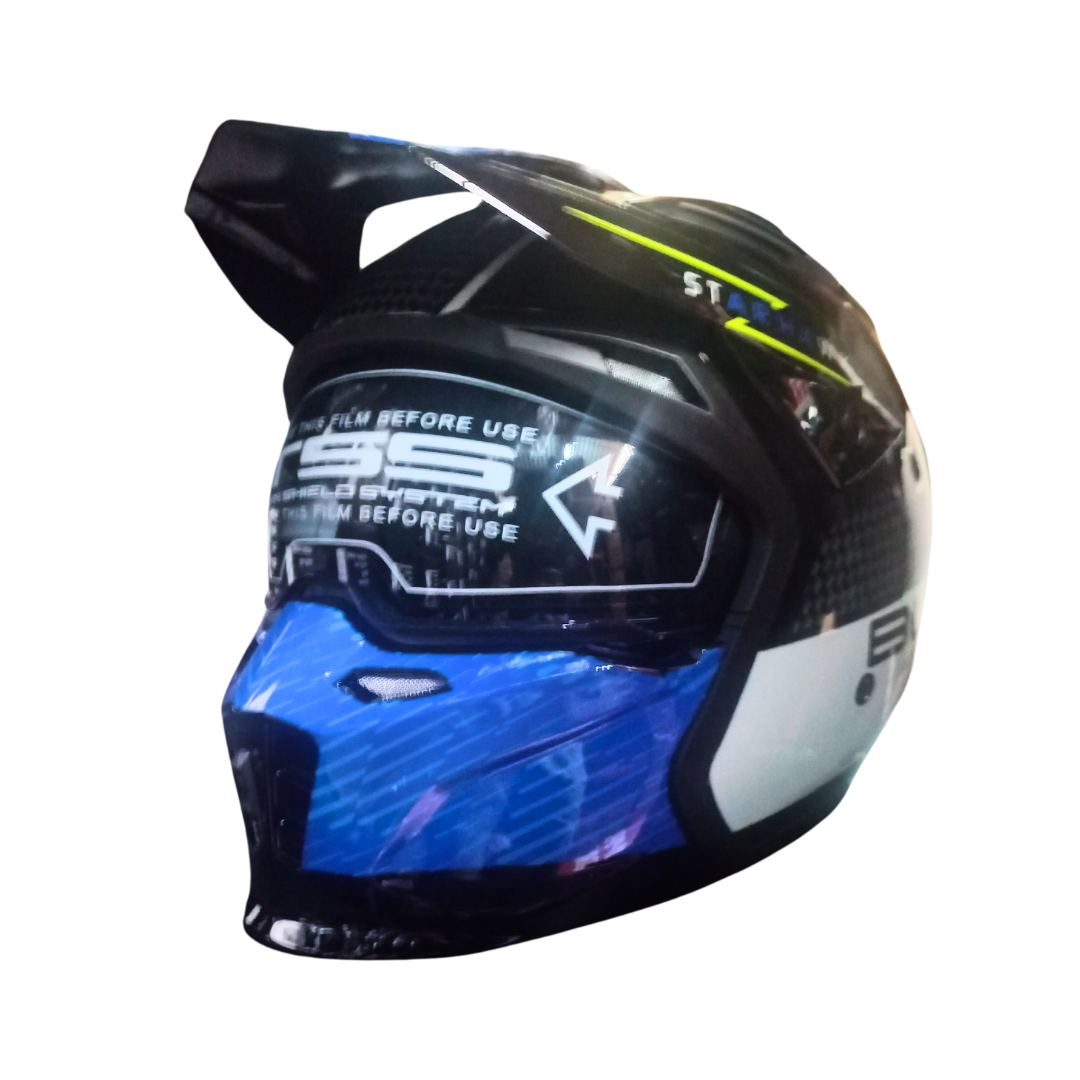 Casco BLD 163 Starhawk Negro/Blanco/Azul Brillante