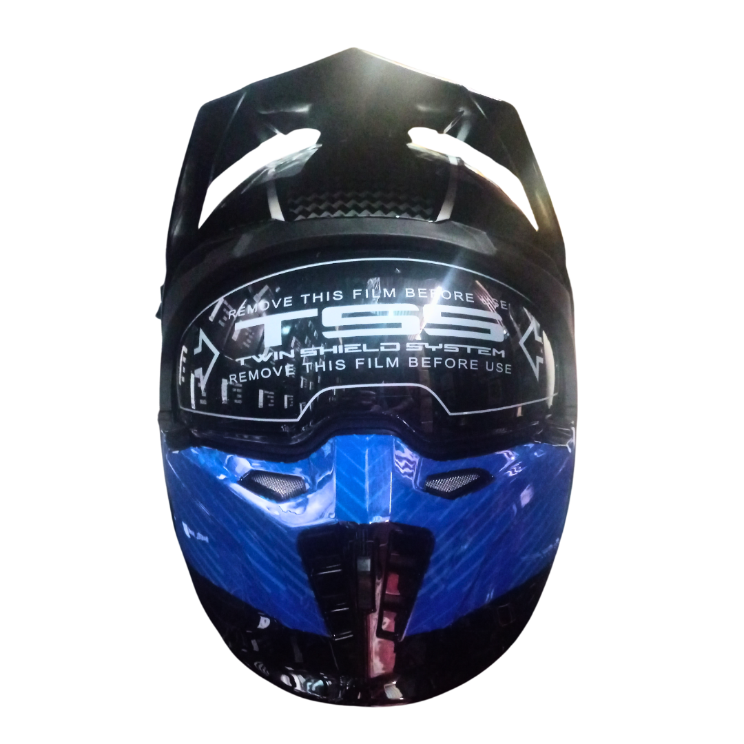 Casco BLD 163 Starhawk Negro/Blanco/Azul Brillante