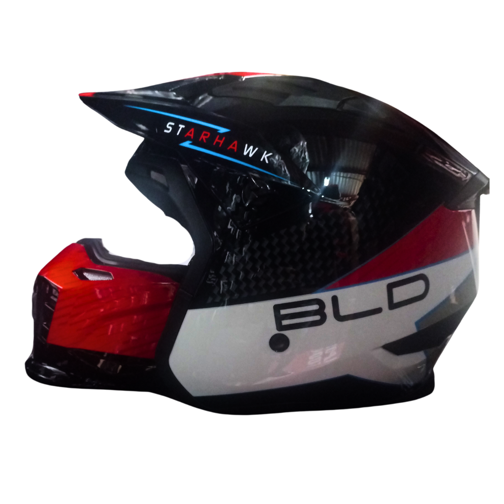 Casco BLD 163 Starhawk Negro/Blanco/Rojo Brillante