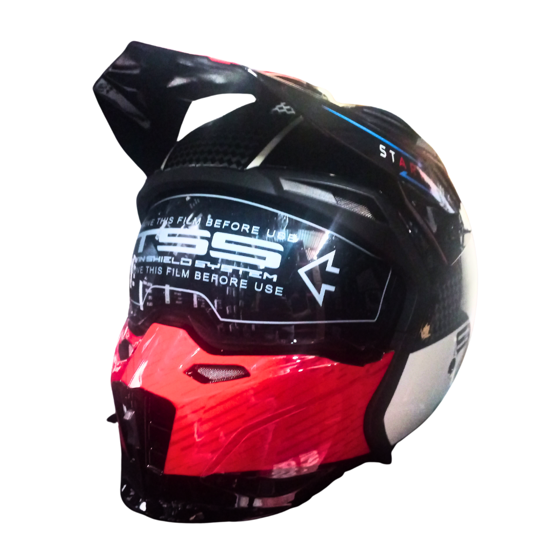 Casco BLD 163 Starhawk Negro/Blanco/Rojo Brillante