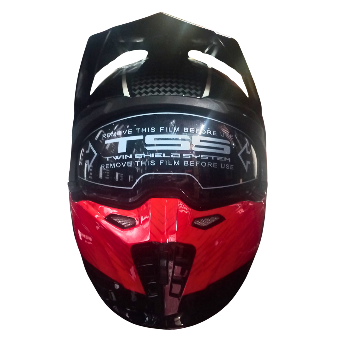 Casco BLD 163 Starhawk Negro/Blanco/Rojo Brillante