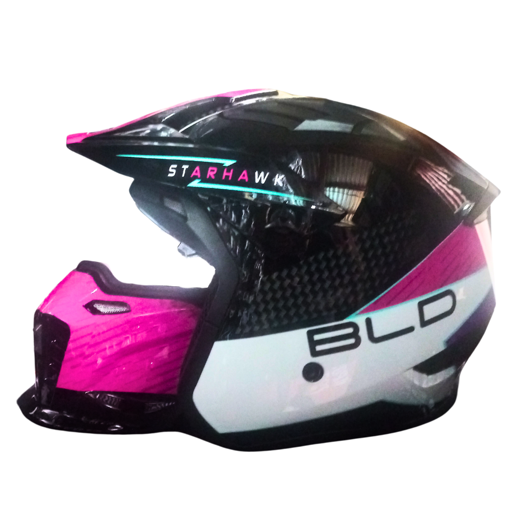 Casco BLD 163 Starhawk Negro/Blanco/Rosa Brillante