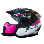 Casco BLD 163 Starhawk Negro/Blanco/Rosa Brillante