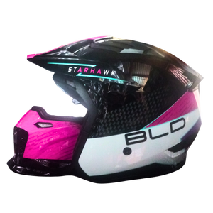 Casco BLD 163 Starhawk Negro/Blanco/Rosa Brillante