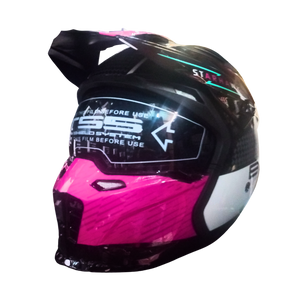 Casco BLD 163 Starhawk Negro/Blanco/Rosa Brillante