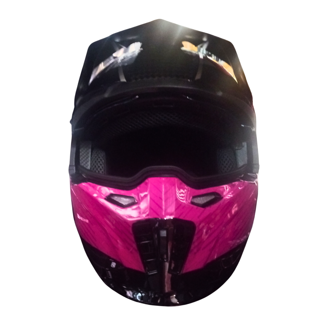 Casco BLD 163 Starhawk Negro/Blanco/Rosa Brillante