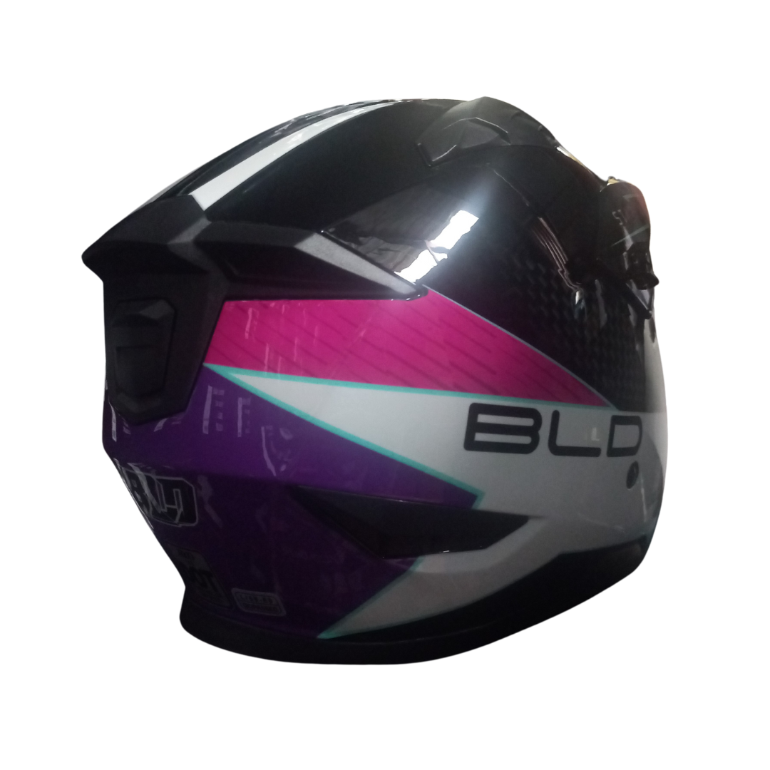 Casco BLD 163 Starhawk Negro/Blanco/Rosa Brillante