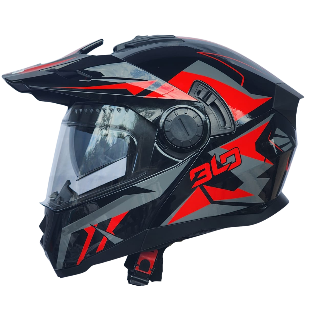 Casco Modular BLD 165 Jimu Negro/Rojo Brillante