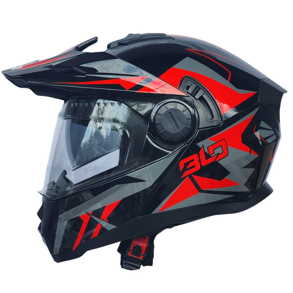 Casco Modular BLD 165 Jimu Negro/Rojo Brillante