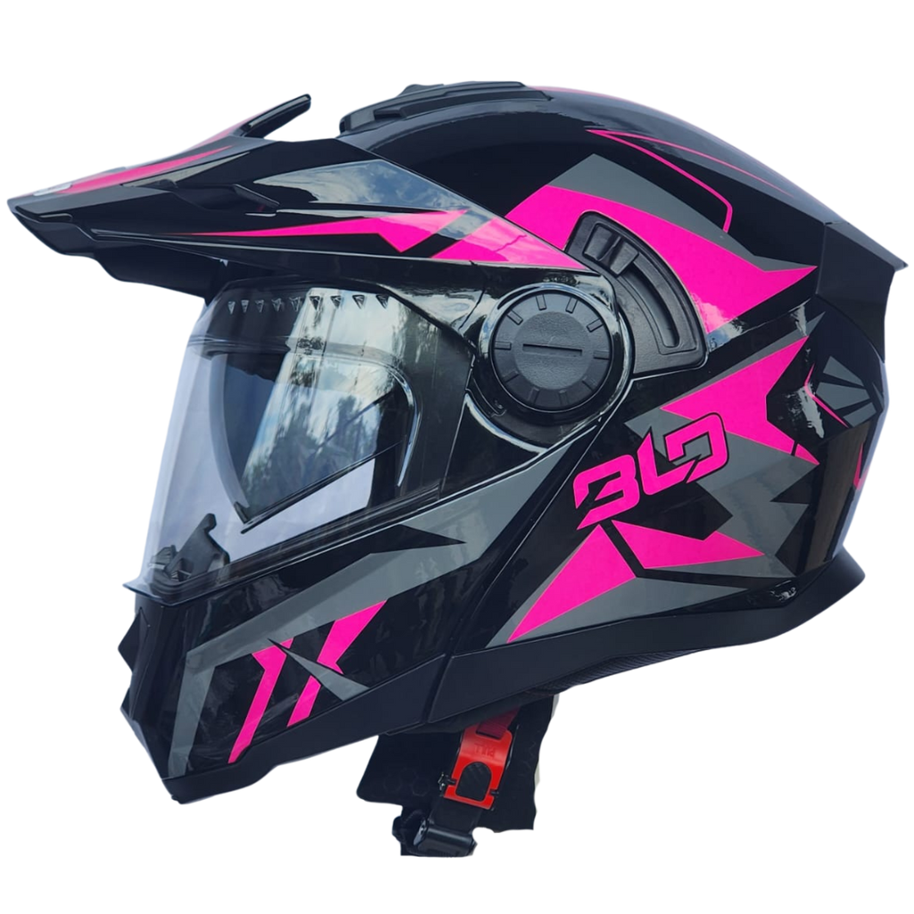 Casco Modular 165 Jimu Negro/Rosa Brillante