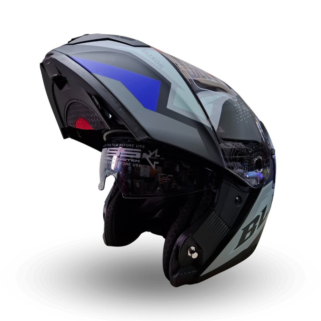 Casco Modular BLD 166 Elixor Gris/Azul Mate