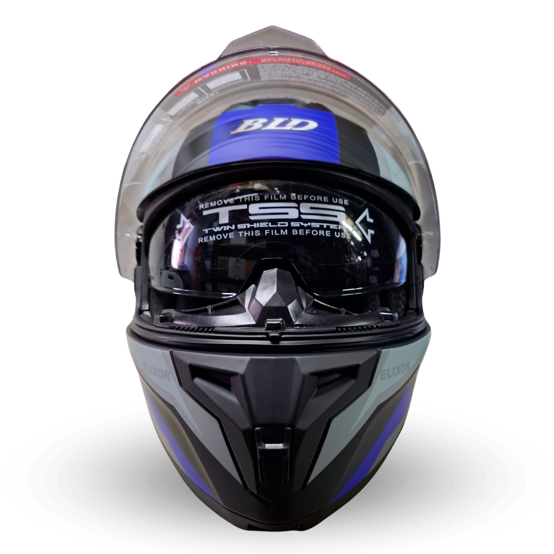 Casco Modular BLD 166 Elixor Gris/Azul Mate