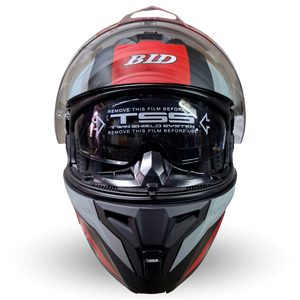 Casco Modular BLD 166 Elixor Gris/Rojo Mate