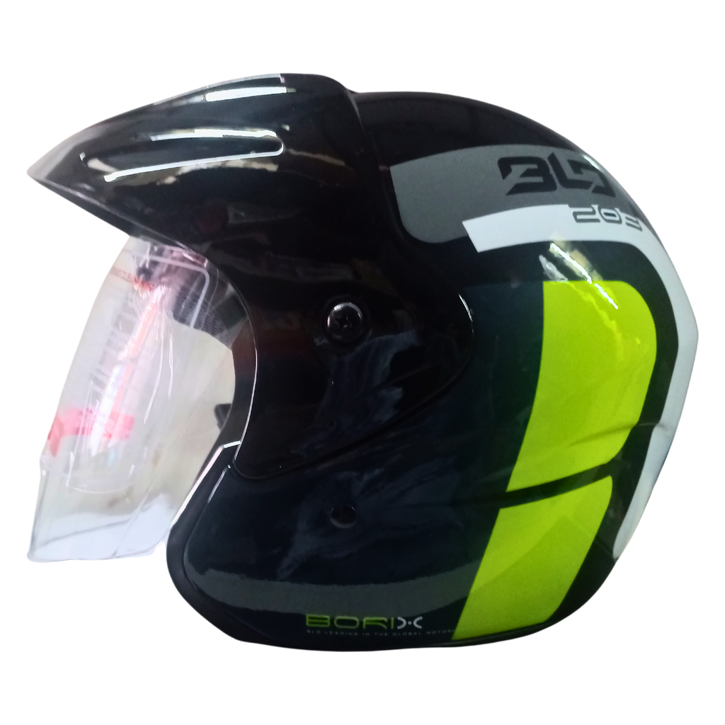 Casco Abierto BLD 203 Borix Negro/Azul/Amarillo Brillante