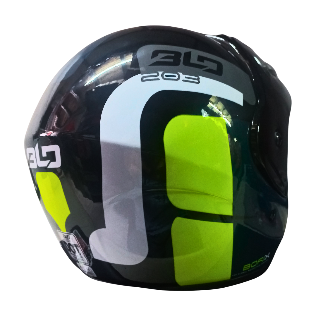 Casco Abierto BLD 203 Borix Negro/Azul/Amarillo Brillante