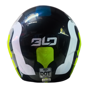 Casco Abierto BLD 203 Borix Negro/Azul/Amarillo Brillante