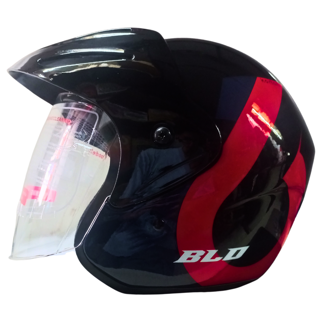 Casco Abierto BLD 203 Kortan Negro/Rojo/Azul Brillante