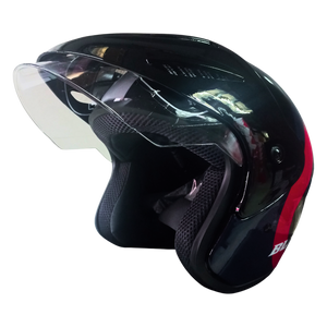 Casco Abierto BLD 203 Kortan Negro/Rojo/Azul Brillante