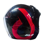 Casco Abierto BLD 203 Kortan Negro/Rojo/Azul Brillante