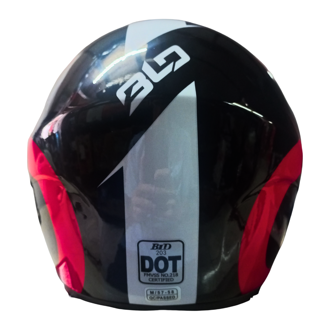 Casco Abierto BLD 203 Kortan Negro/Rojo/Azul Brillante